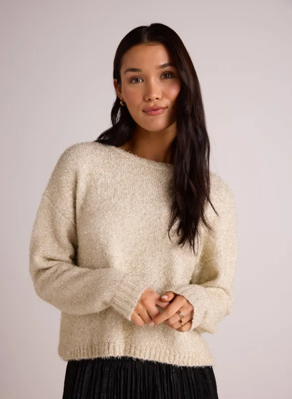 Slouchy Sweater - Ivory Gold Shimmer made by Bella Dahl