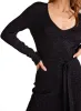 Long Sleeve Maxi Sweater Dress - Black with  Metallic sold by Bella Dahl
