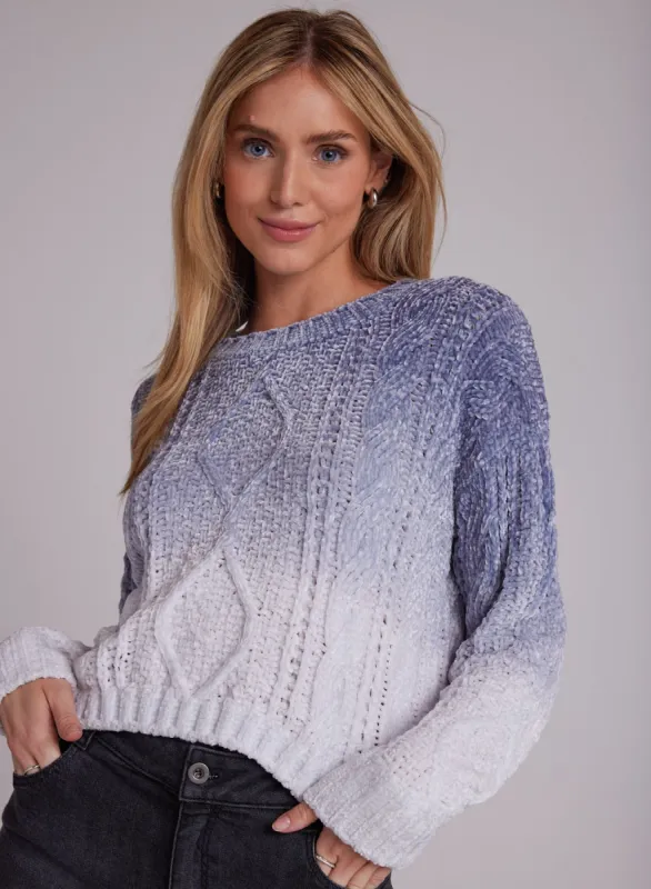 Cable Crew Neck Sweater - Winter Sky Ombre sold by Bella Dahl