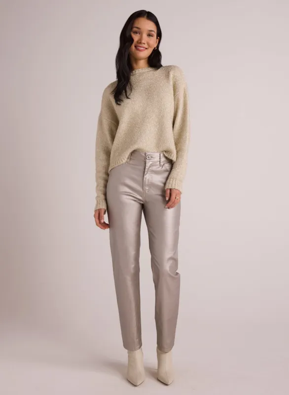 Lennon Straight Leg Jean - Silver Metallic sold by Bella Dahl
