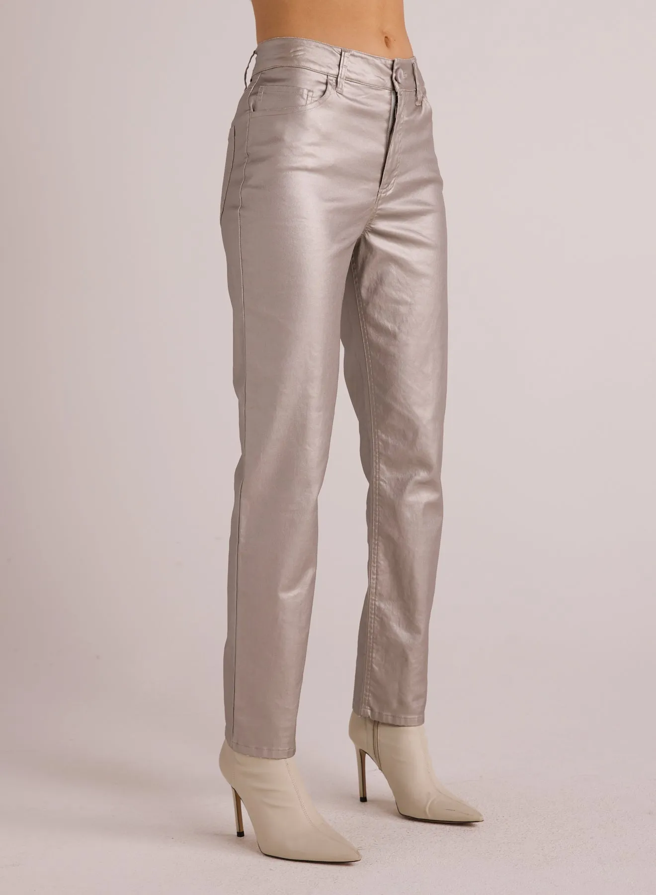 Lennon Straight Leg Jean - Silver Metallic sold by Bella Dahl product image thumbnail 4