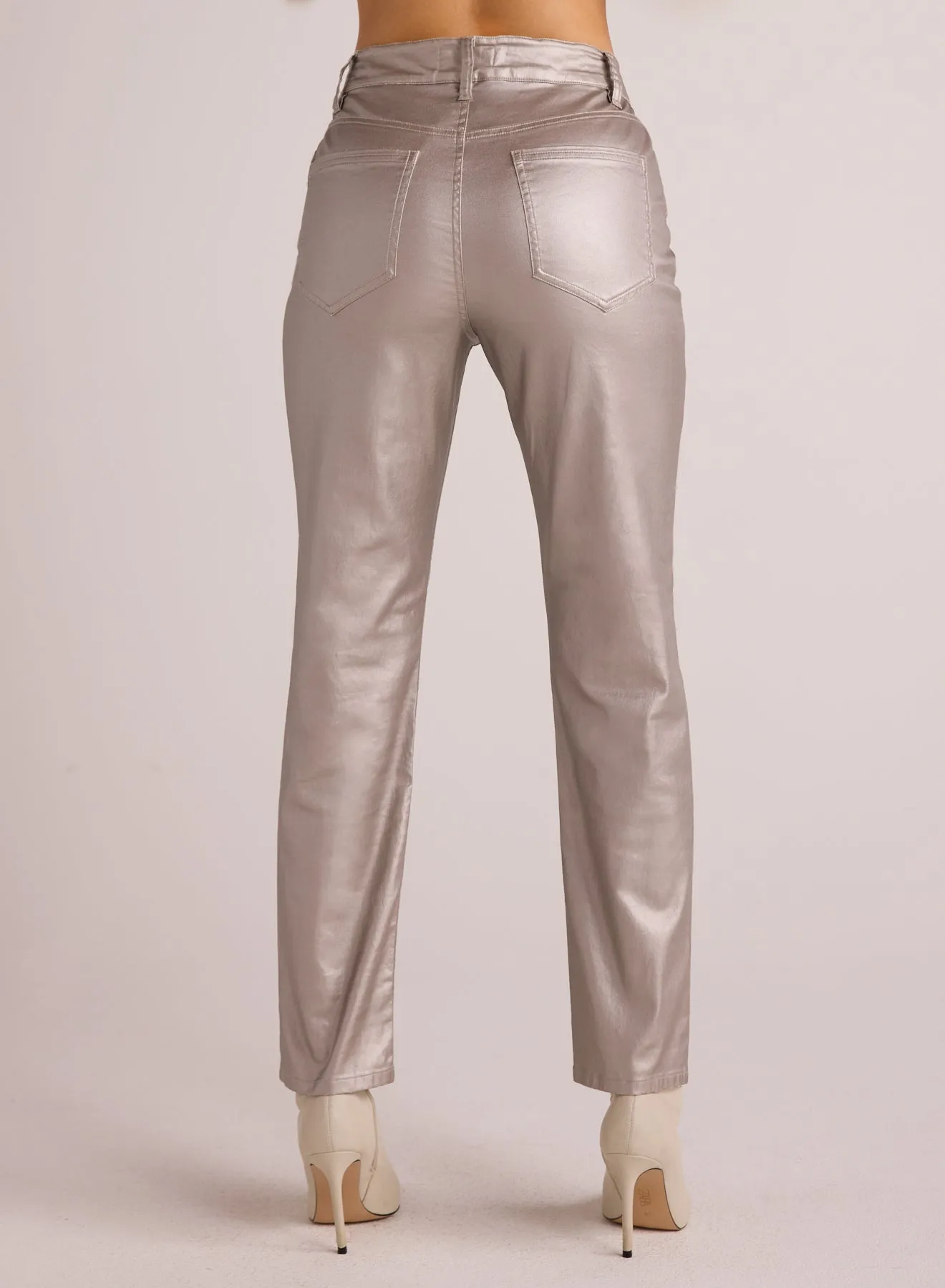 Lennon Straight Leg Jean - Silver Metallic sold by Bella Dahl product image thumbnail 3