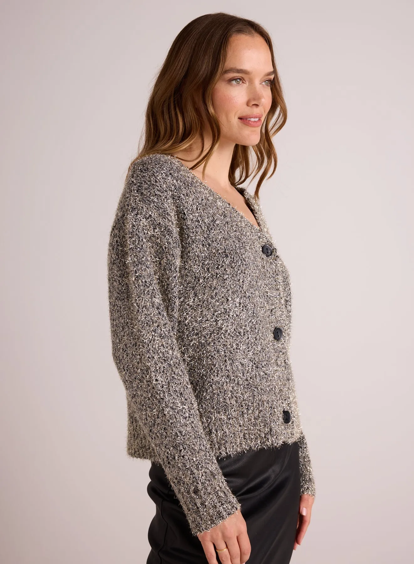 Sweater Cardigan - Black Gold Shimmer sold by Bella Dahl product image thumbnail 3