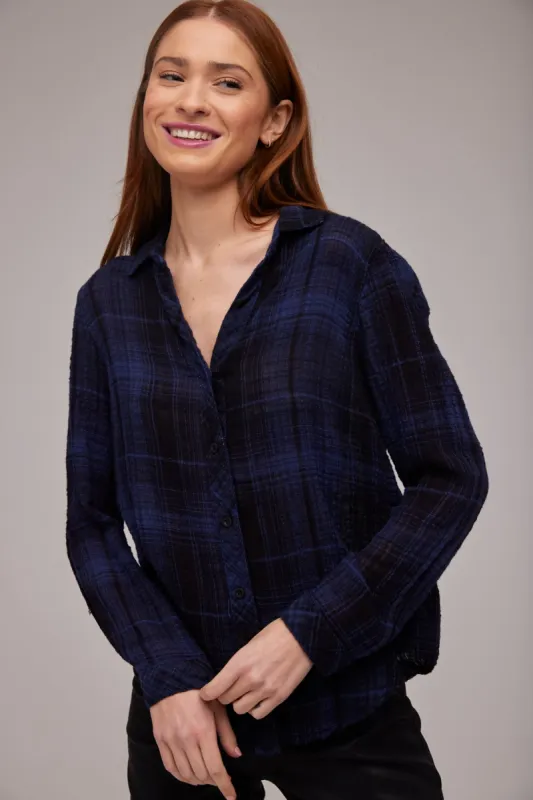 Classic Button Down - Admiral Blue Plaid sold by Bella Dahl