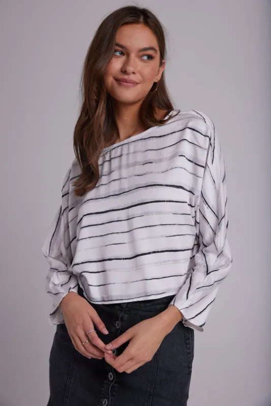 Dolman Sleeve Blouse - Frosted Stripes Print sold by Bella Dahl