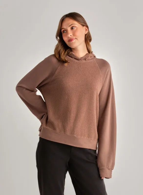 French Terry Raglan Hoodie Sweatshirt - Mocha Mist sold by Bella Dahl