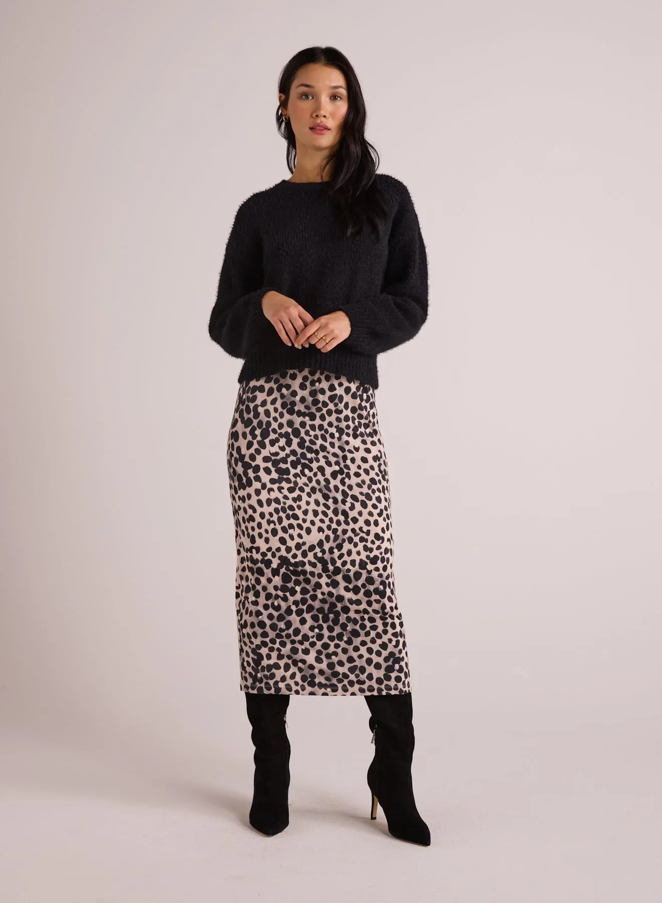 Clean Waist Straight Skirt - Winter Spots Print sold by Bella Dahl