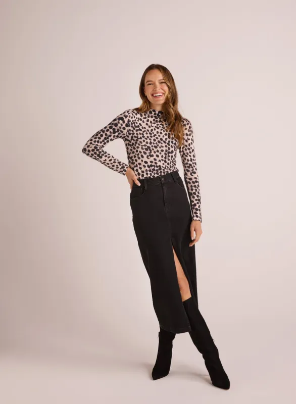 Long Sleeve Mock Neck Top - Winter Spots Print sold by Bella Dahl