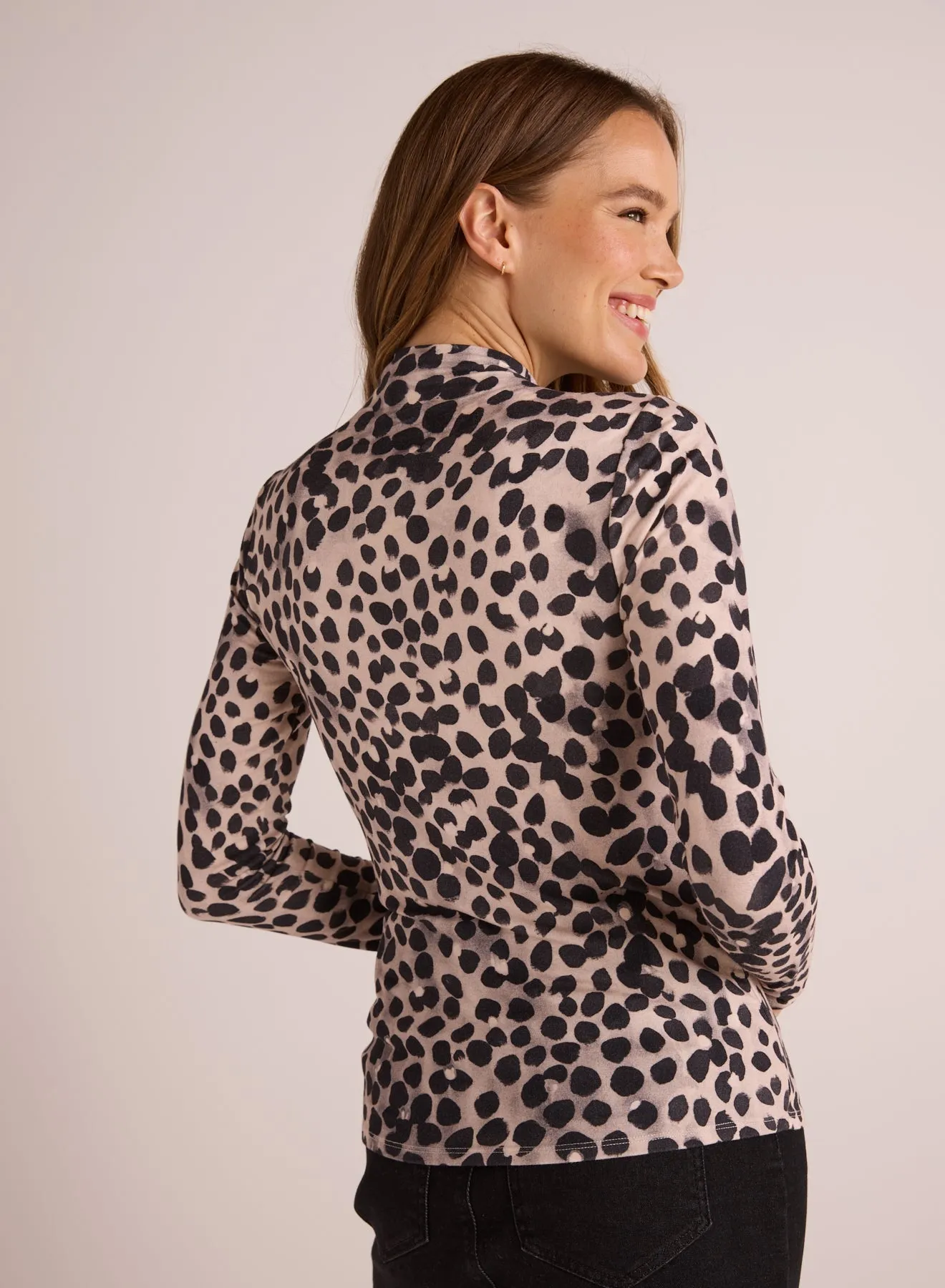 Long Sleeve Mock Neck Top - Winter Spots Print sold by Bella Dahl product image thumbnail 3