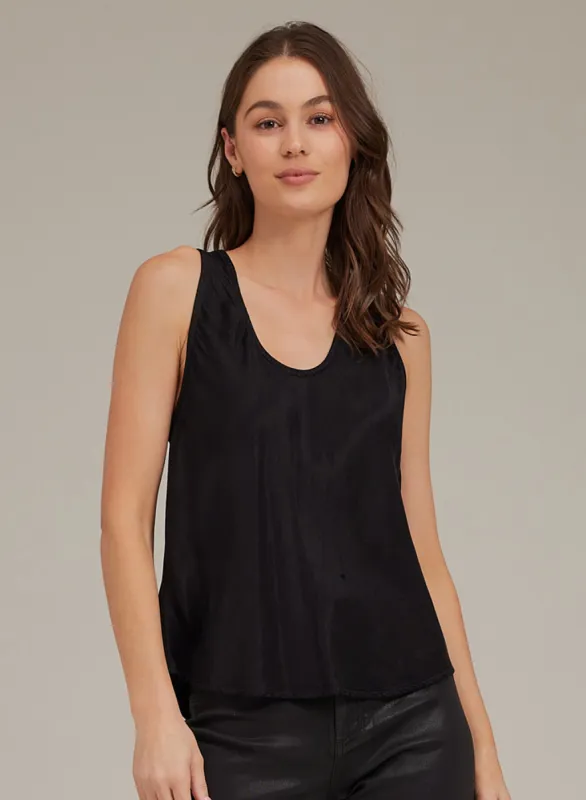 Scoop Neck Tank - Black sold by Bella Dahl