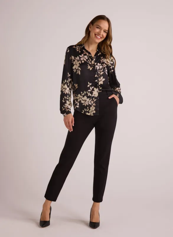 Simone Slim Ponte Trouser - Black made by Bella Dahl