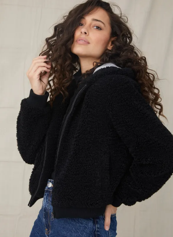 Hoodie Bomber Jacket - Black sold by Bella Dahl