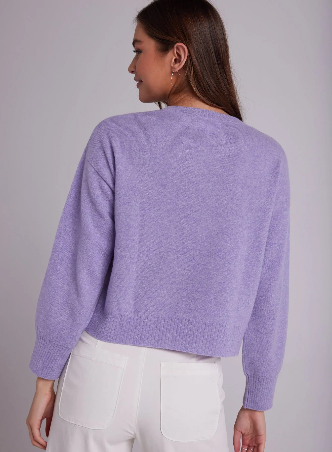 Cashmere Crew Neck Rib Pullover - Lilac Purple sold by Bella Dahl product image thumbnail 2