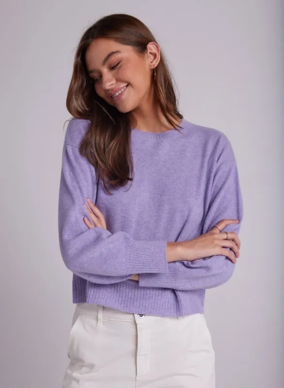 Cashmere Crew Neck Rib Pullover - Lilac Purple sold by Bella Dahl