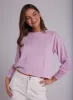 Cashmere Crew Neck Rib Pullover - Frosted Rose sold by Bella Dahl