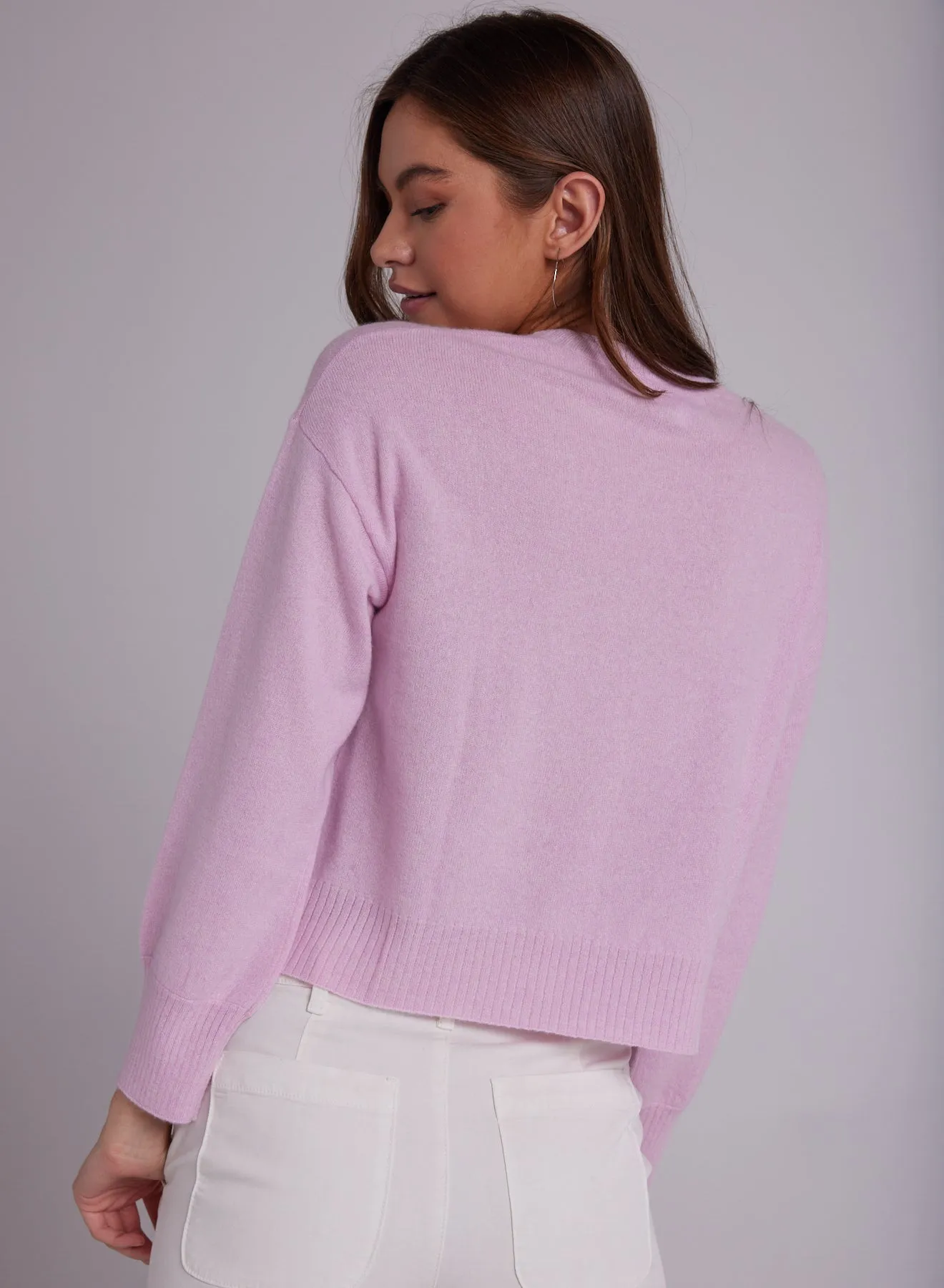 Cashmere Crew Neck Rib Pullover - Frosted Rose sold by Bella Dahl product image thumbnail 2