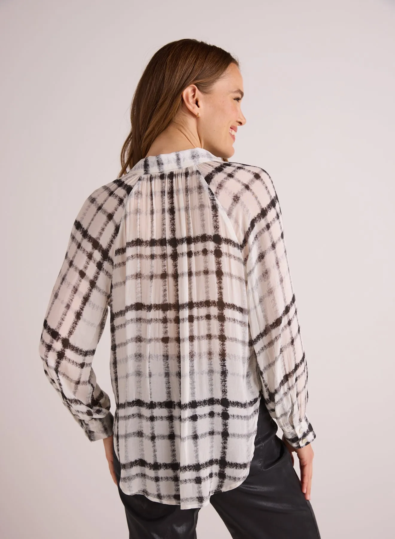 Flowy Raglan Sleeve Shirt - Brushed Plaid Print sold by Bella Dahl product image thumbnail 2