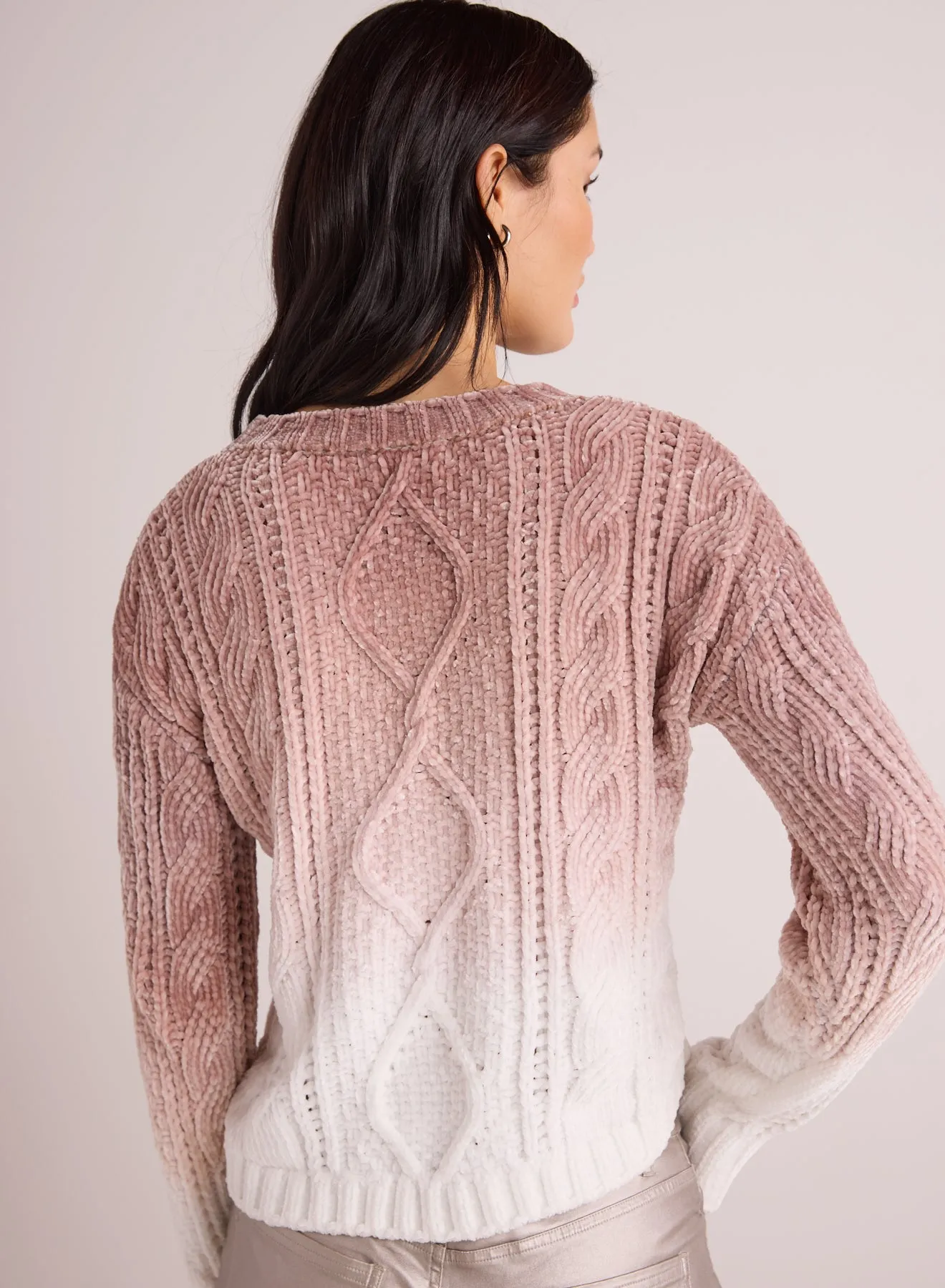 Cable Crew Neck Sweater - Mocha Ombre Dye sold by Bella Dahl product image thumbnail 2