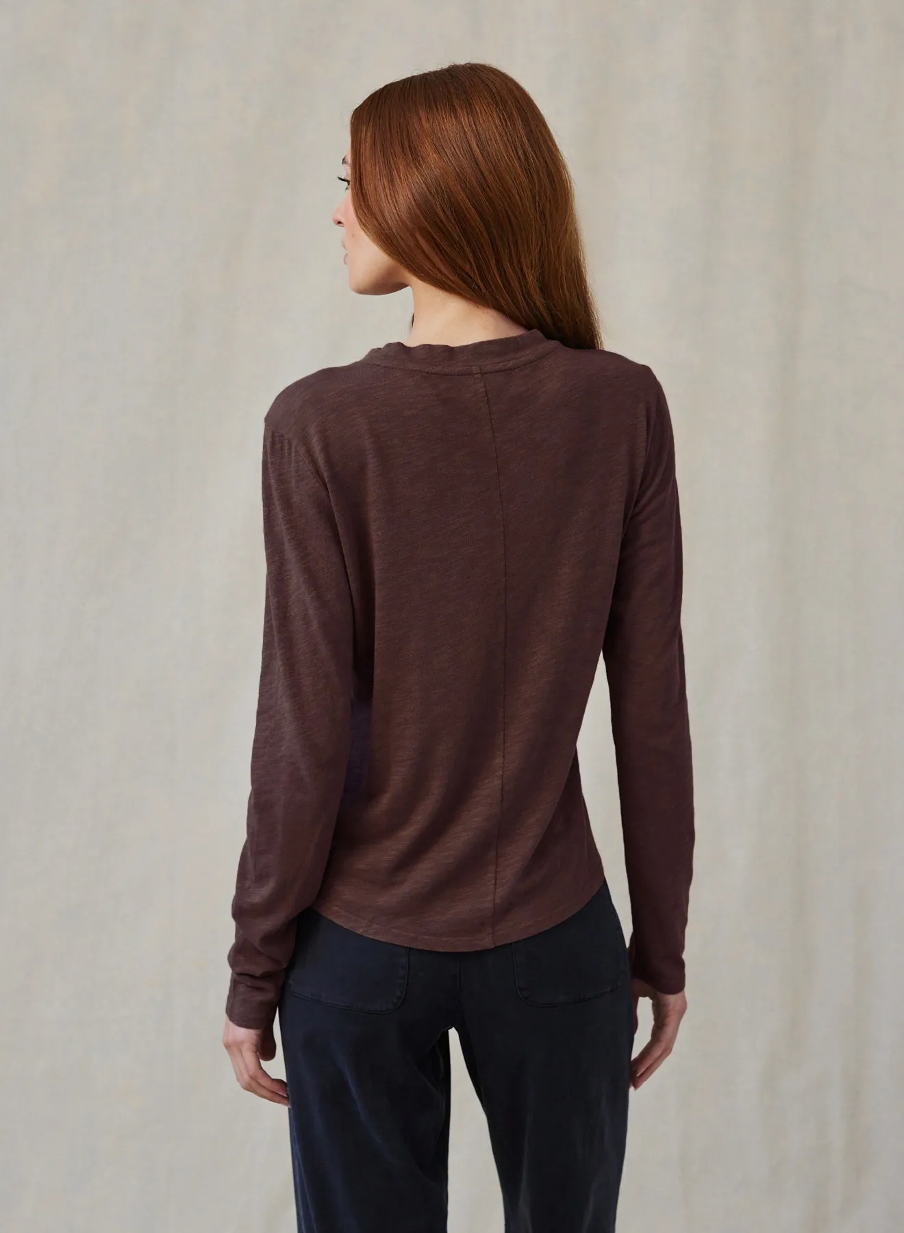 Long Sleeve Crew Tee - Chestnut Brown sold by Bella Dahl product image thumbnail 3