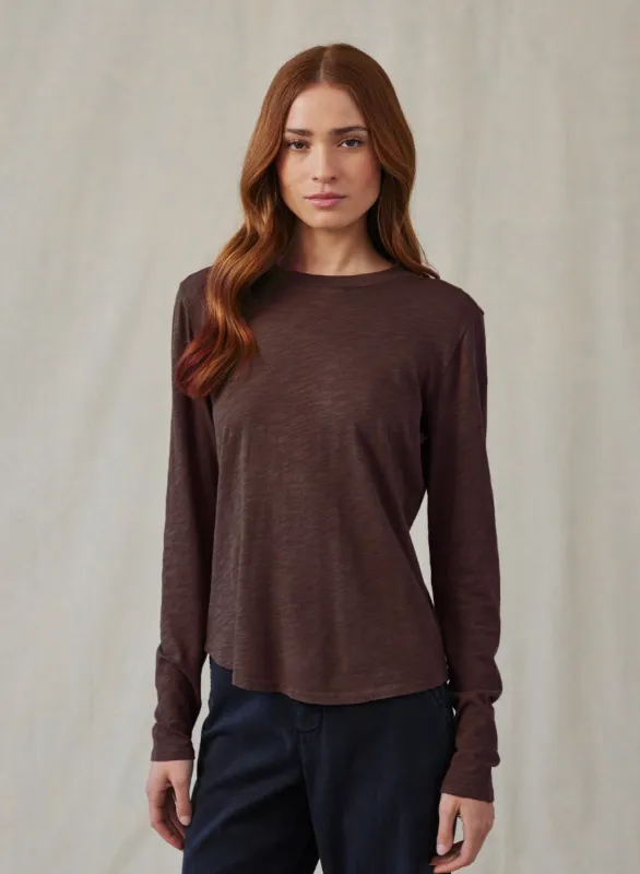 Long Sleeve Crew Tee - Chestnut Brown sold by Bella Dahl