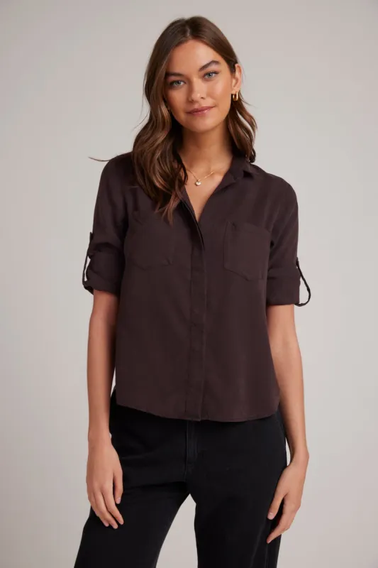 Split Back Button Down - Chestnut Brown sold by Bella Dahl