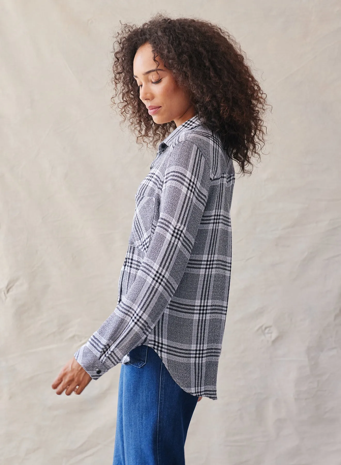 Two Pocket Shirt - Houndstooth Plaid sold by Bella Dahl product image thumbnail 3