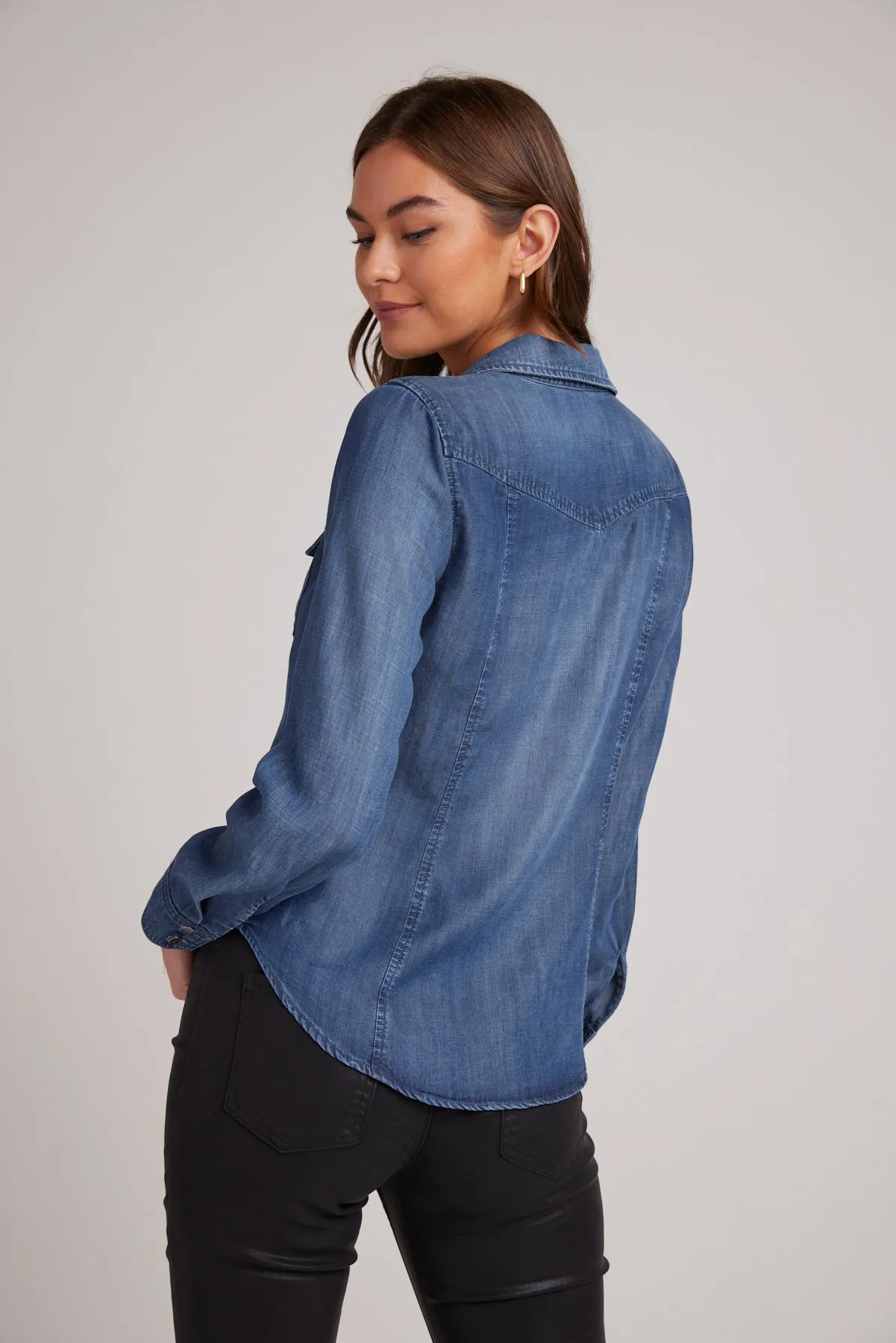 Long Sleeve Seamed Shirt - Moonlight Wash sold by Bella Dahl product image thumbnail 3