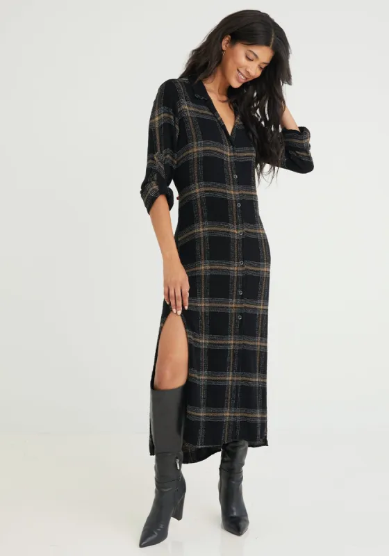 Duster Dress - Black Honey Plaid sold by Bella Dahl