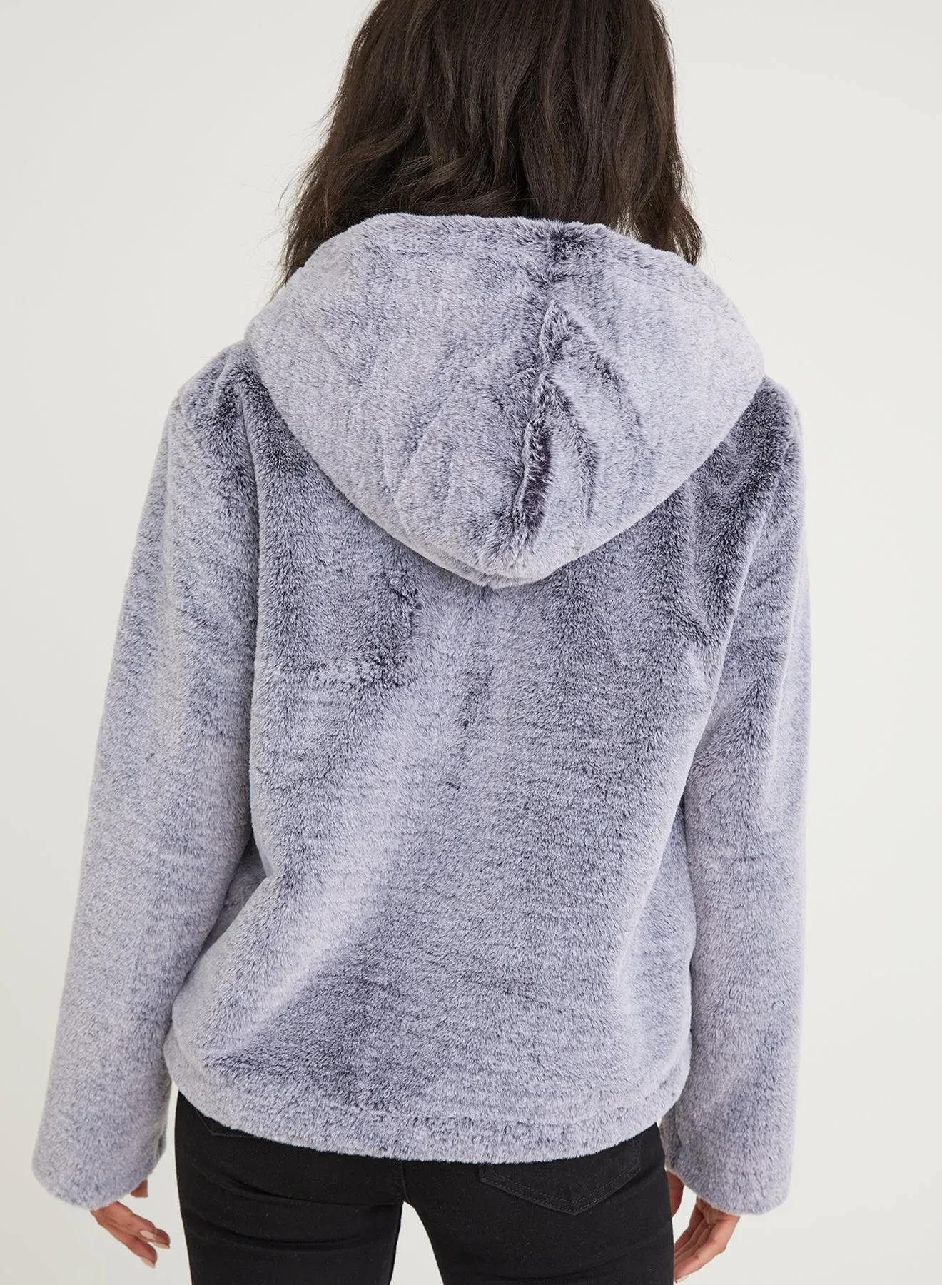 Hooded Jacket - Navy Frost Faux Fur sold by Bella Dahl product image thumbnail 2