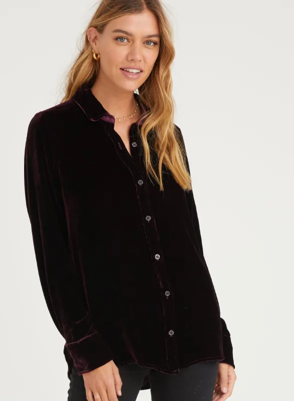 Contrast Halle Shirt - Currant sold by Bella Dahl