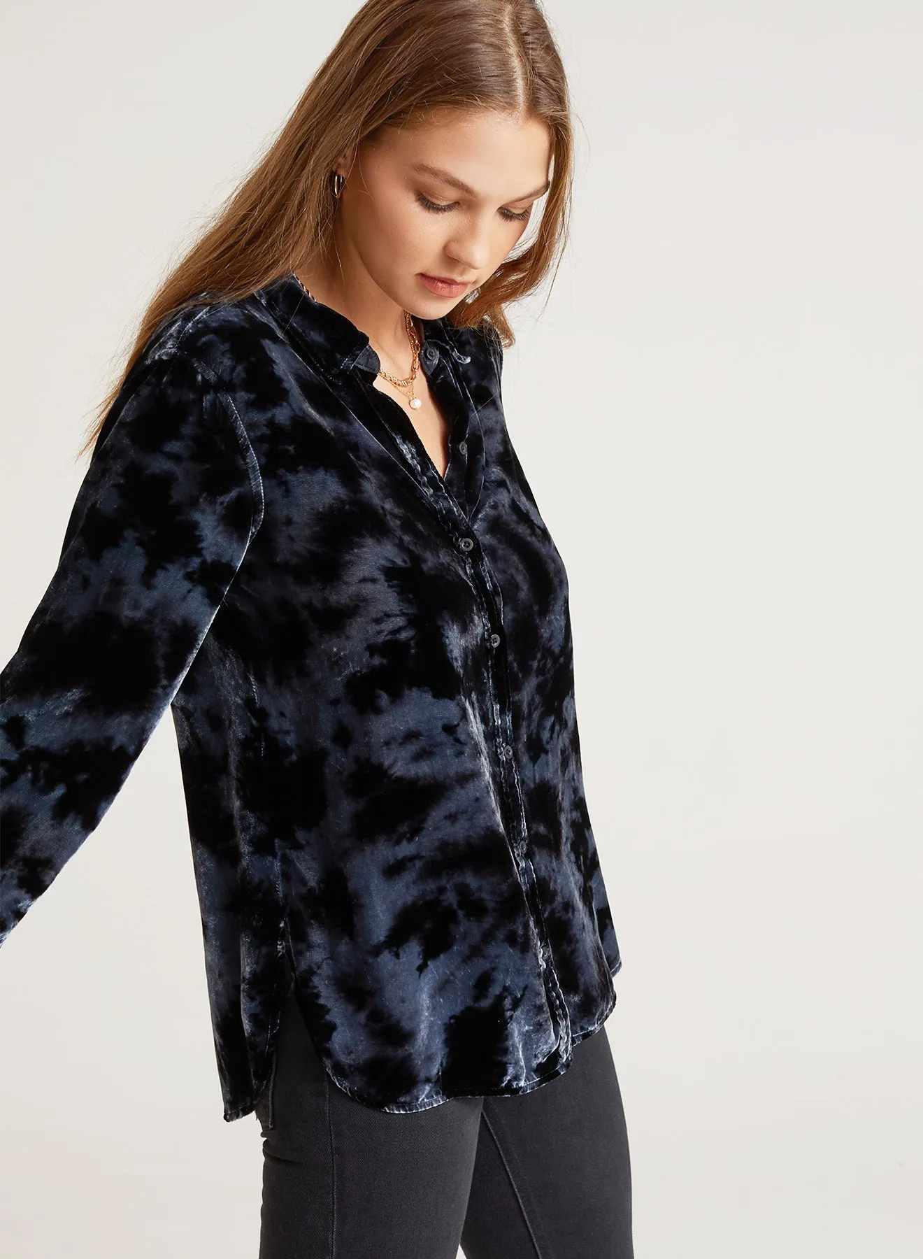 Contrast Halle Shirt - Black Crystals sold by Bella Dahl product image thumbnail 3