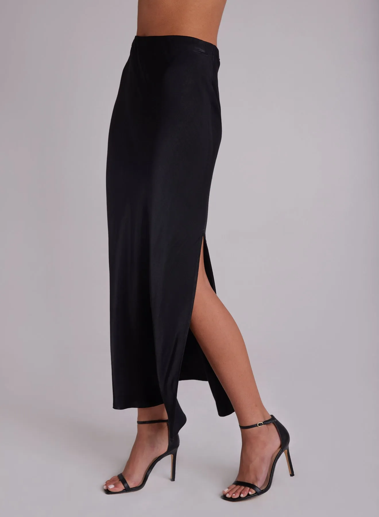 Satin Side Slit Maxi Skirt - Black sold by Bella Dahl product image thumbnail 3