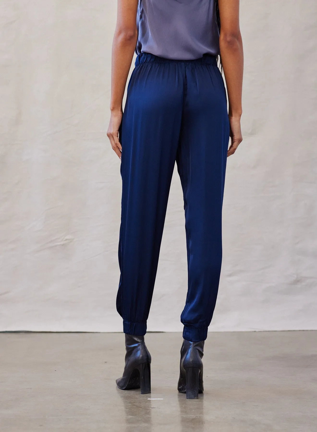 High Waist Silky Jogger - Dark Lake sold by Bella Dahl product image thumbnail 2
