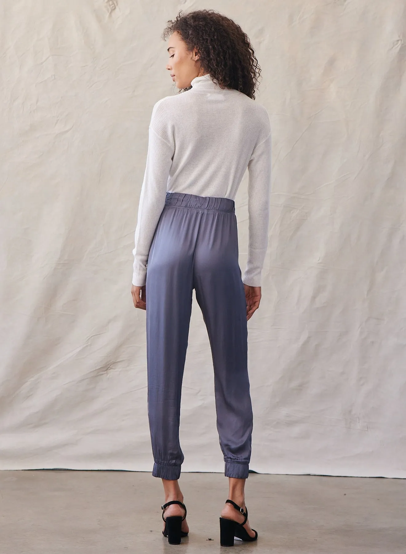 High Waist Silky Jogger - Smoke Shadow sold by Bella Dahl product image thumbnail 2