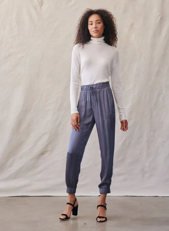 High Waist Silky Jogger - Smoke Shadow sold by Bella Dahl