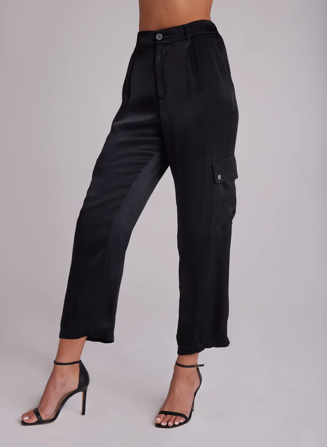 Satin Cargo Trousers - Black sold by Bella Dahl product image thumbnail 3