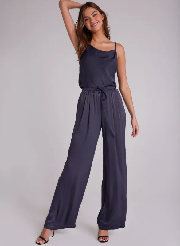 Satin Pleated Wide Leg Pant - Odyssey Grey sold by Bella Dahl
