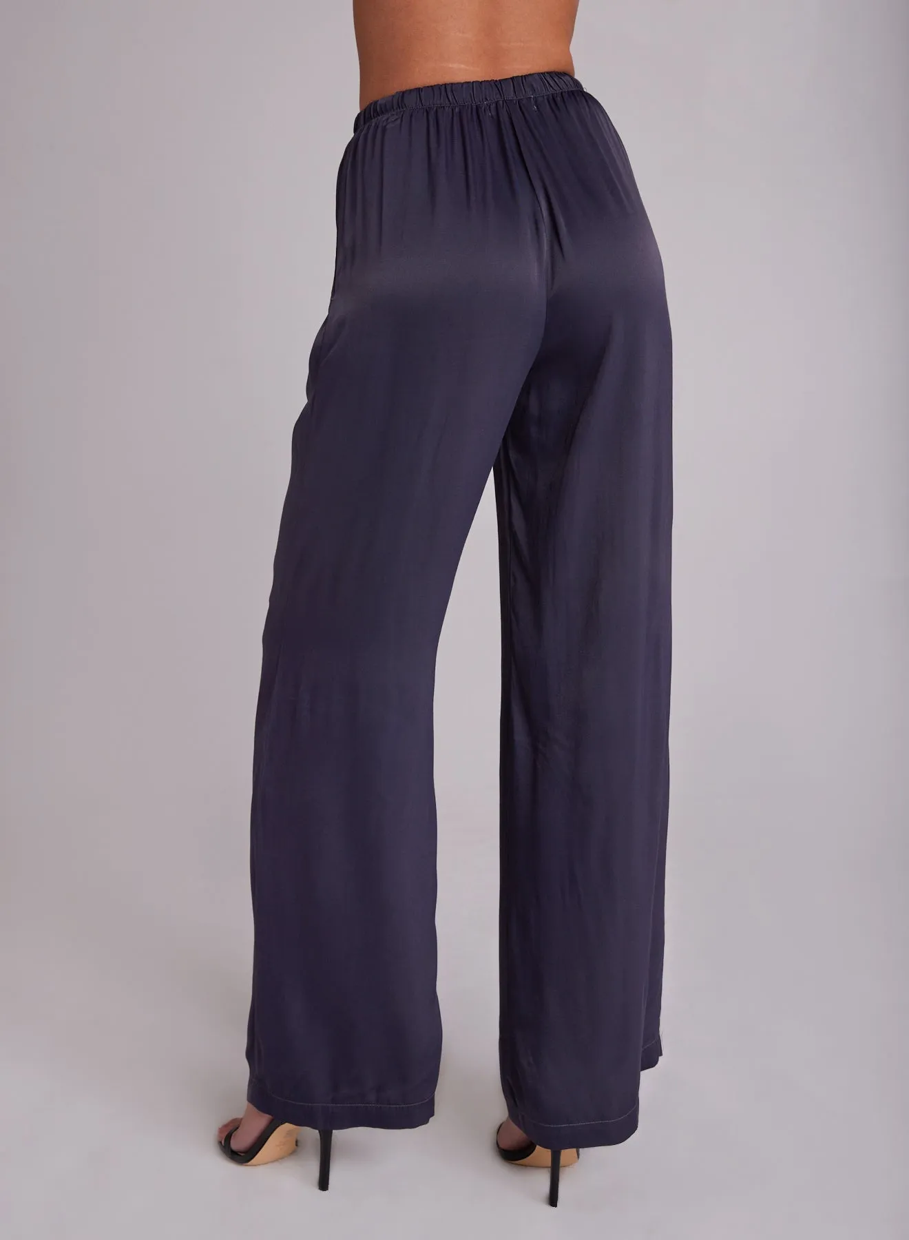 Satin Pleated Wide Leg Pant - Odyssey Grey sold by Bella Dahl product image thumbnail 2