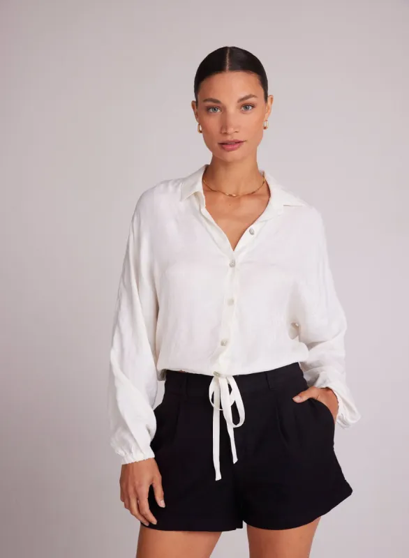 Drawcord Waist Shirt - Off White sold by Bella Dahl