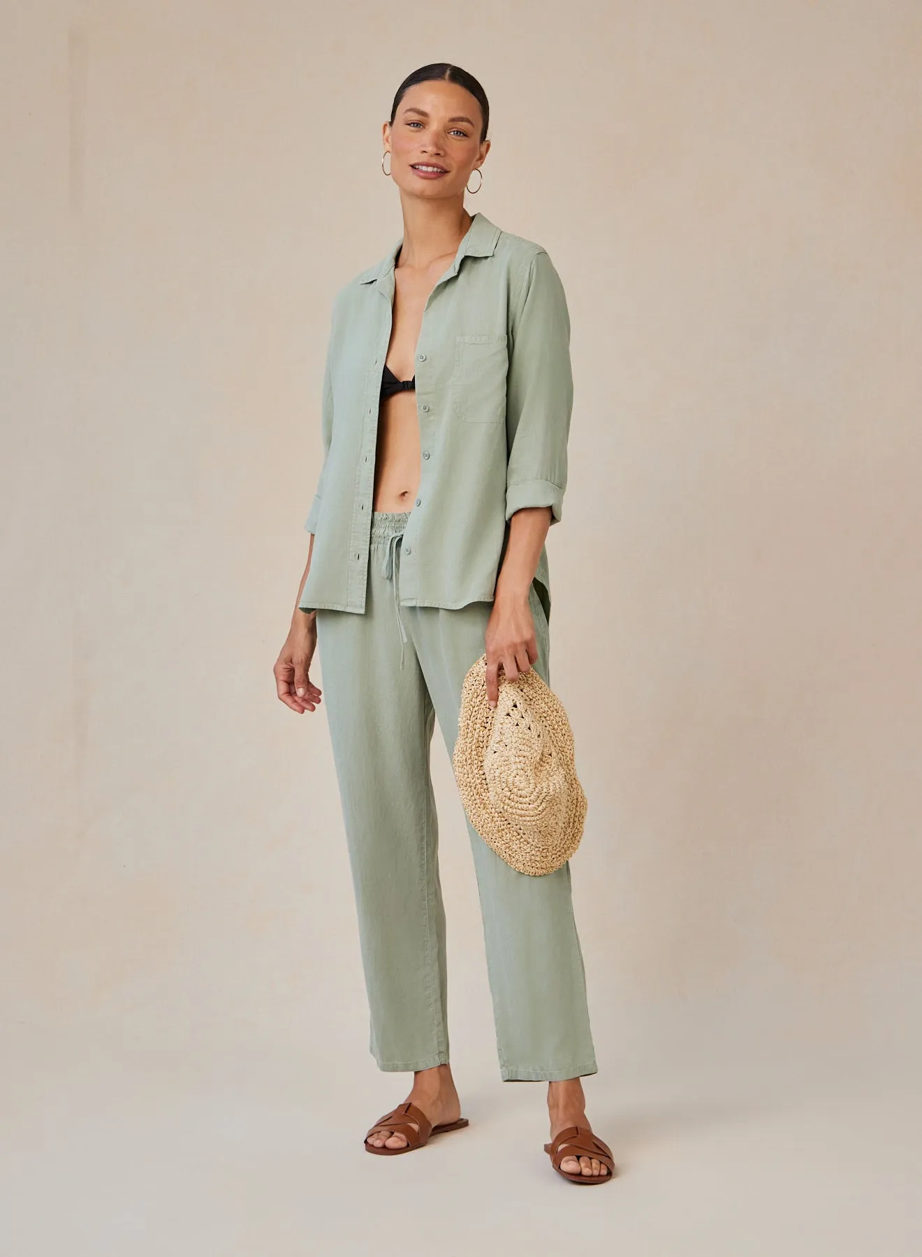 Shirt Tail Button Down - Olive Grove sold by Bella Dahl product image thumbnail 4