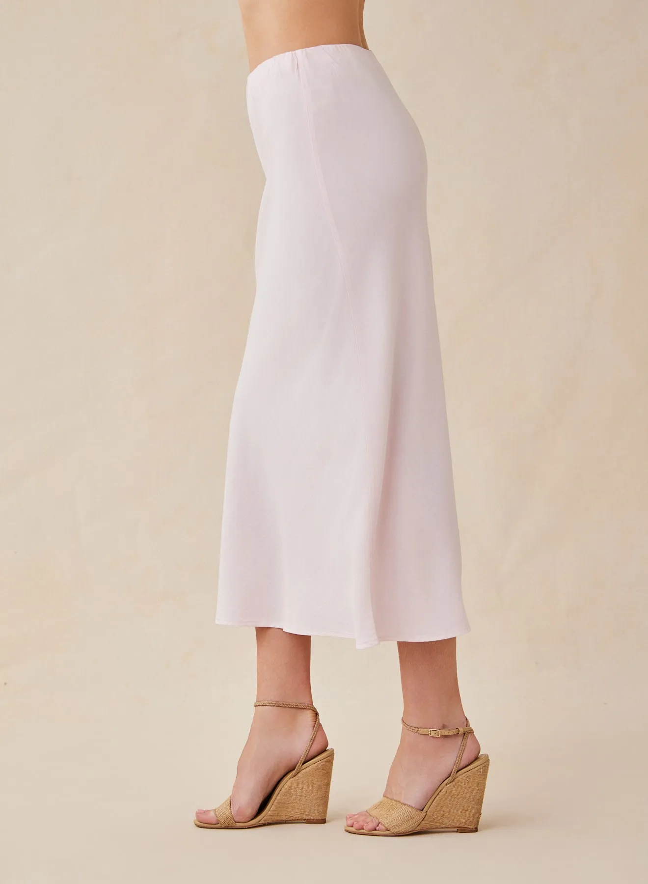 Bias Midi Skirt - Petal Pink sold by Bella Dahl product image thumbnail 4
