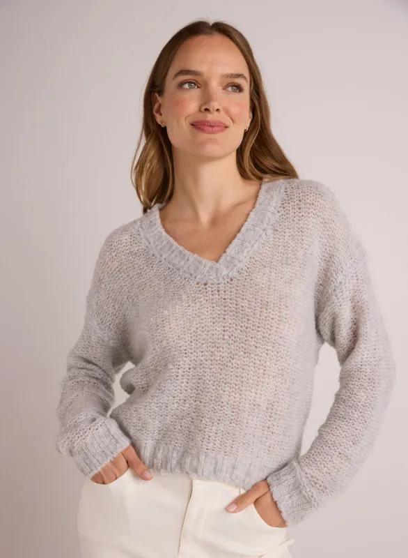 Relaxed V-Neck Sweater - Heather Grey sold by Bella Dahl