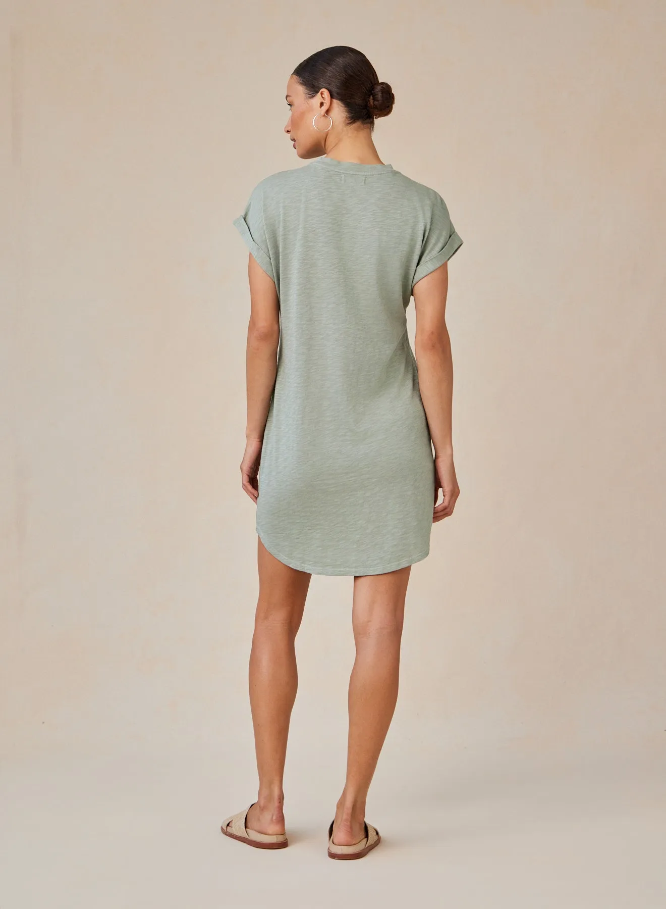 Roll Sleeve T-Shirt Dress - Olive Grove sold by Bella Dahl product image thumbnail 2