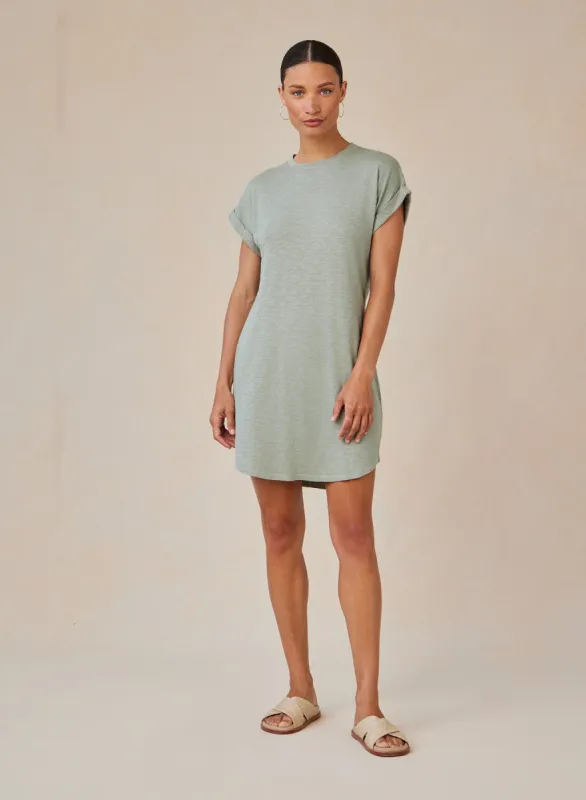 Roll Sleeve T-Shirt Dress - Olive Grove sold by Bella Dahl