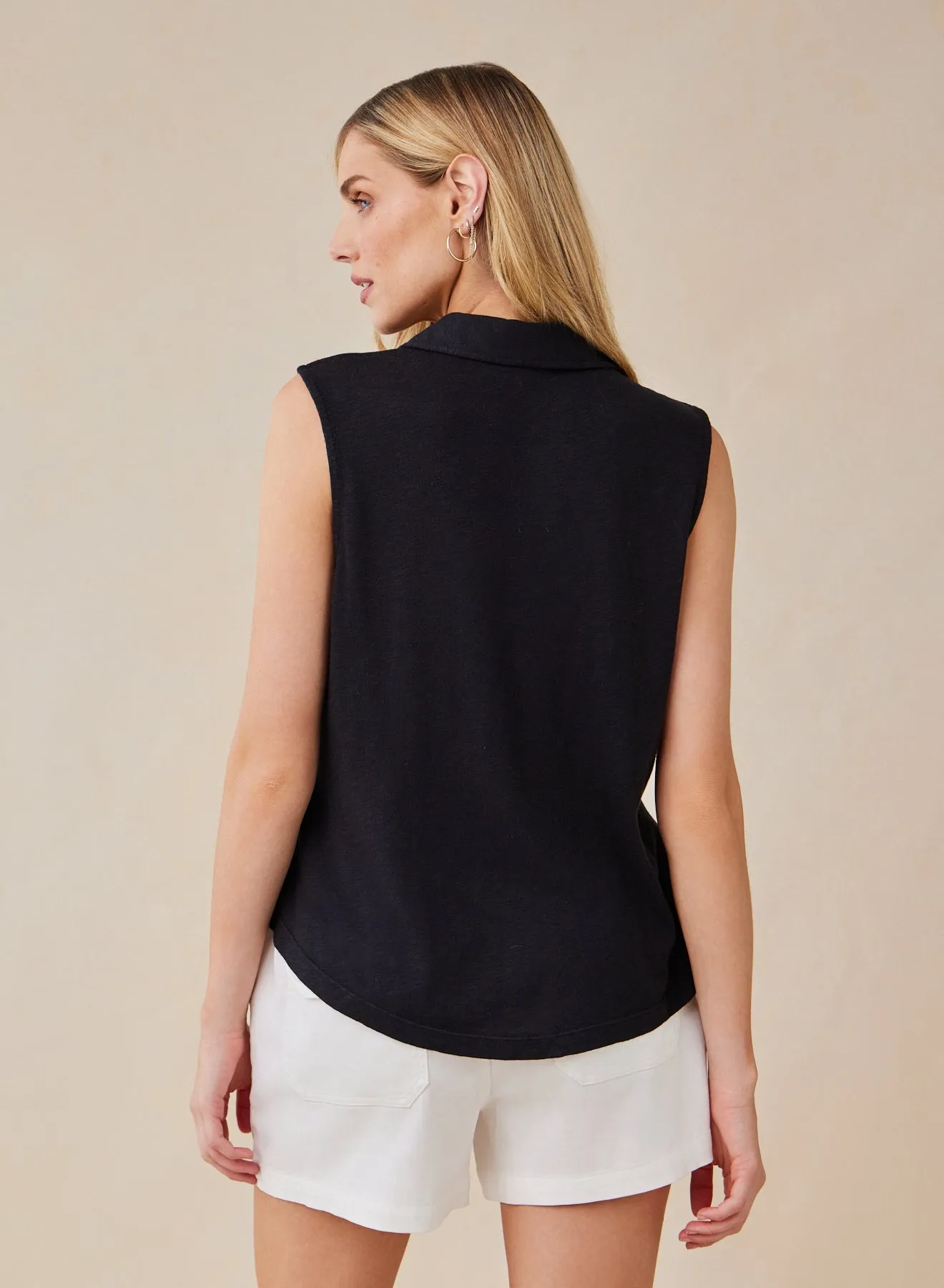 Sleeveless Button Front Top - Black sold by Bella Dahl product image thumbnail 2