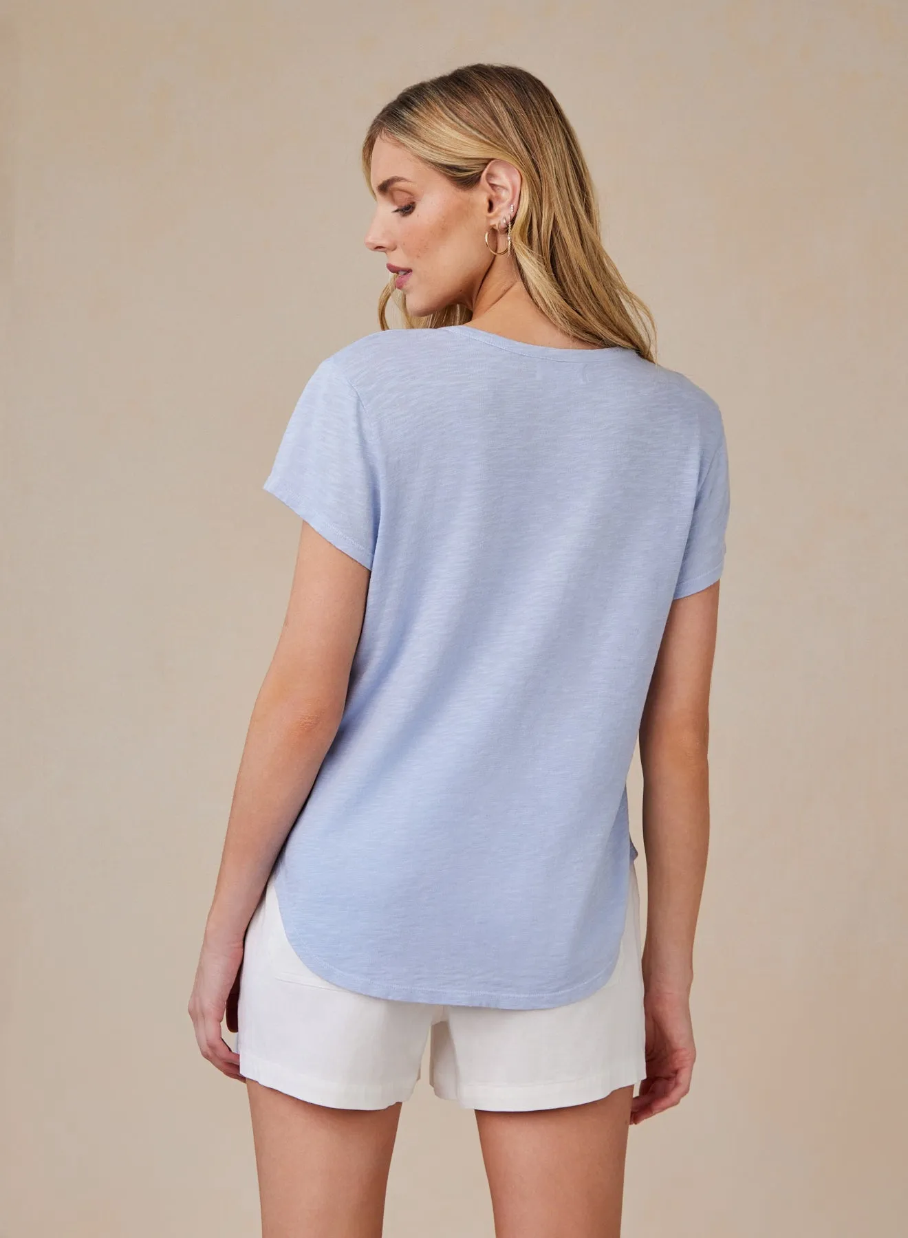 Short Sleeve Henley - Perennial Blue sold by Bella Dahl product image thumbnail 2