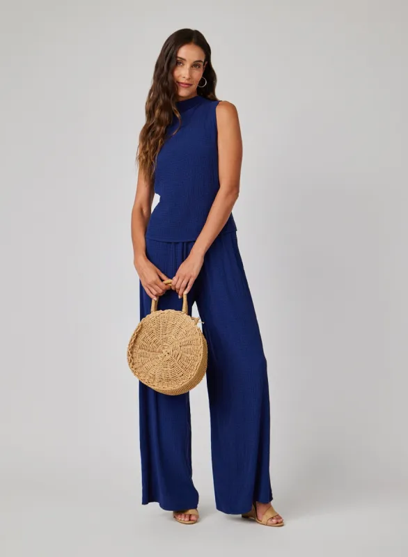 Mock Neck Top - Navy Coast sold by Bella Dahl