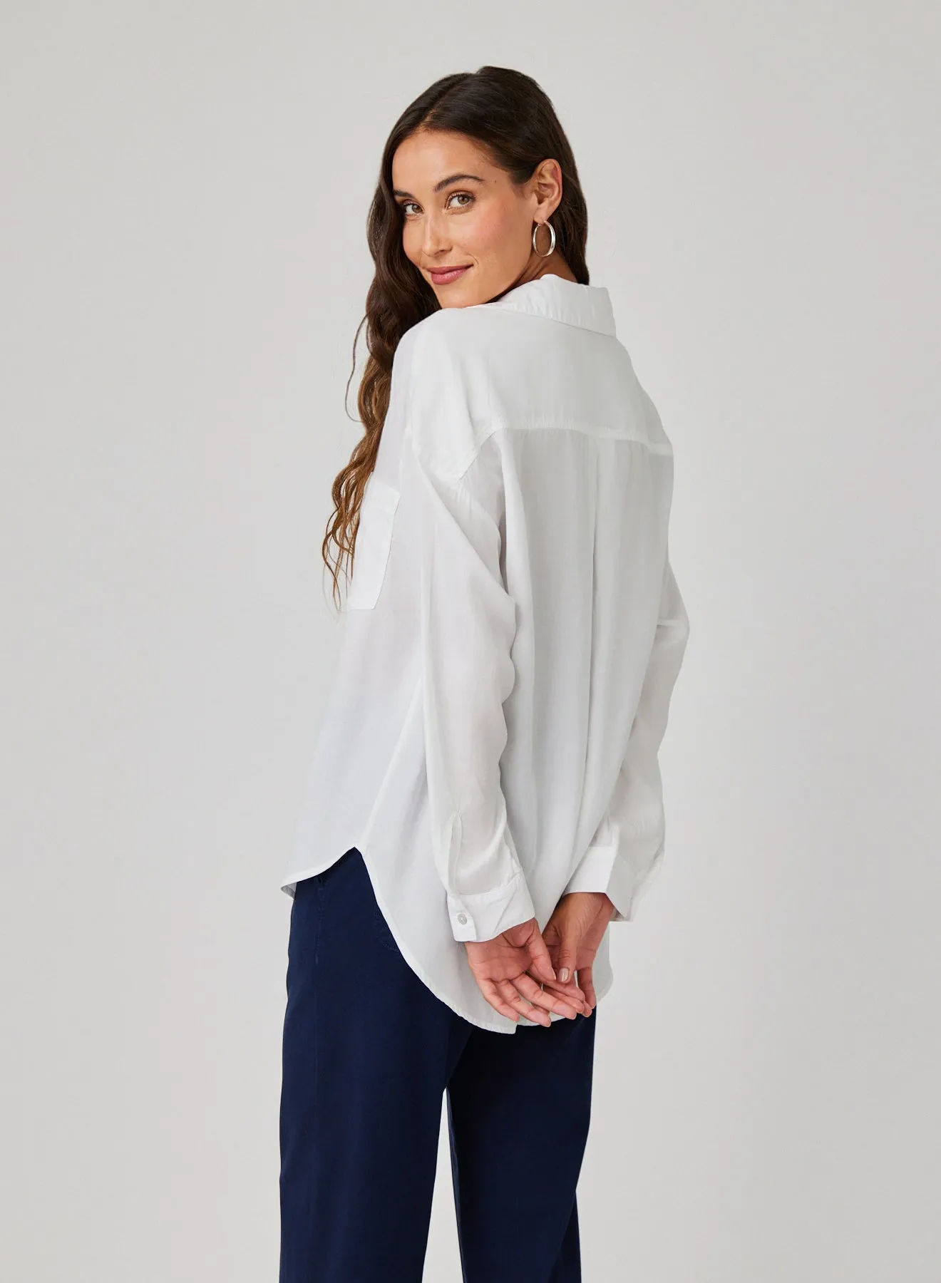 Pocket Boyfriend Shirt - White sold by Bella Dahl product image thumbnail 2