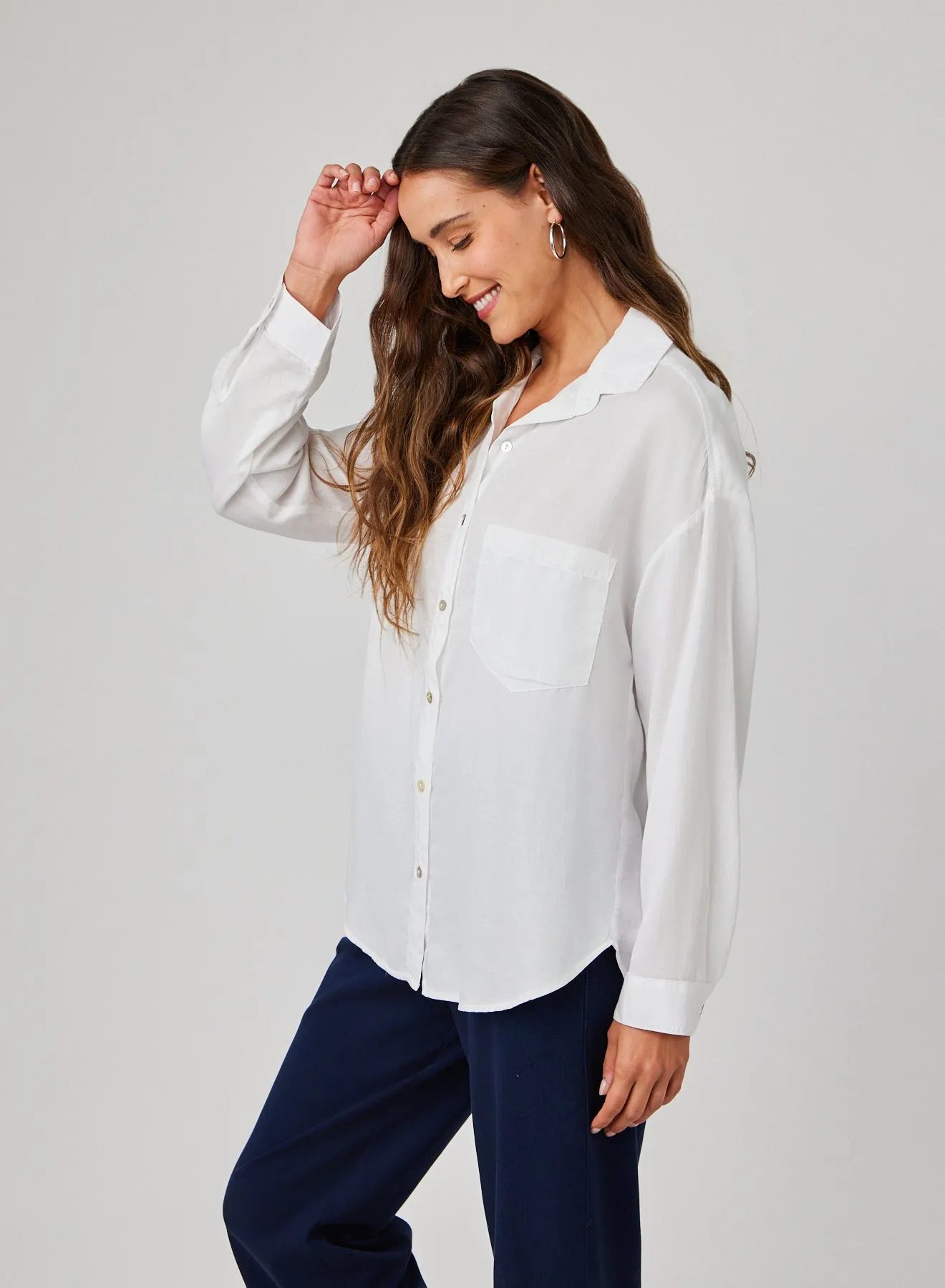 Pocket Boyfriend Shirt - White sold by Bella Dahl product image thumbnail 3