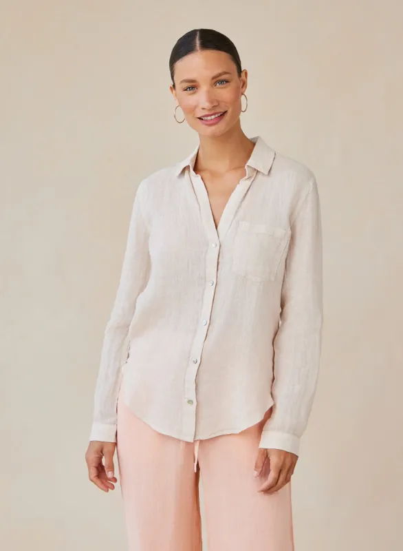 Pocket Button Down - Linen Sand sold by Bella Dahl